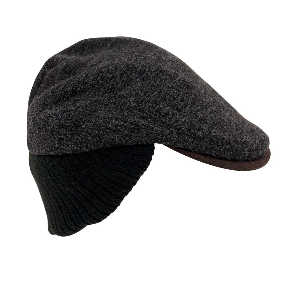 Dockers‎ Mens Charcoal Grey Flat Cap Ivy Hat with Fold Down Ear Flaps